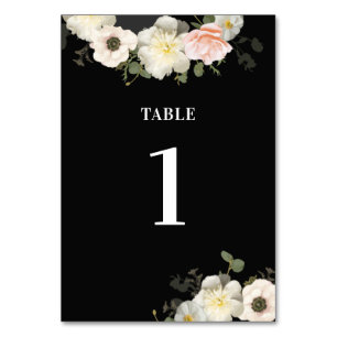 Peonies and Anemones Wedding Table Number