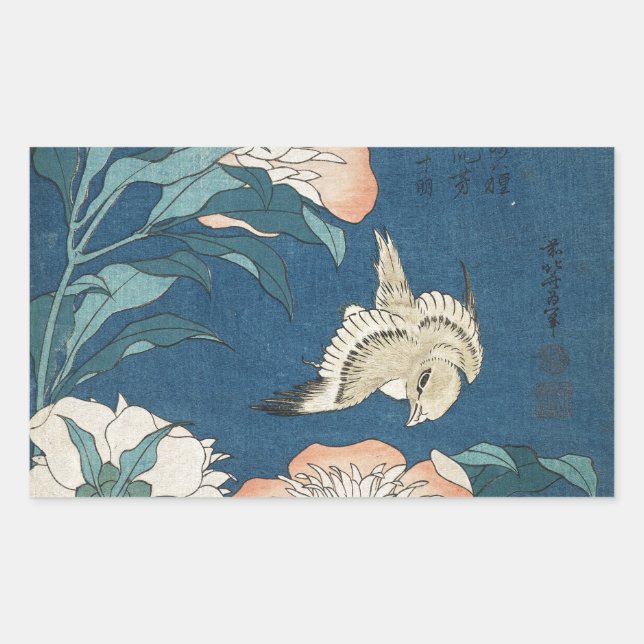 Peonies and Canary Sticker (Front)