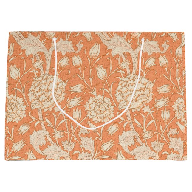 Peonies and Wild Tulips on Coral Gift Bag (Front)