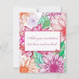 Peonies and Wildflowers Invitation