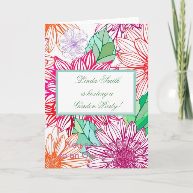 Peonies and Wildflowers Invitation (Front)