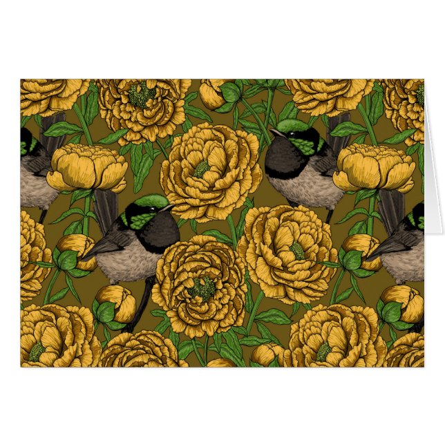 Peonies and wrens (Front Horizontal)