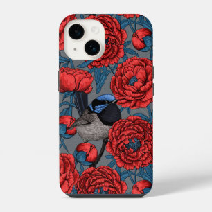Peonies and wrens iPhone 14 case