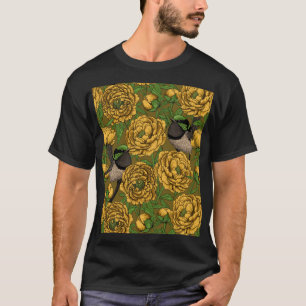Peonies and wrens T-Shirt