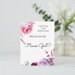 Peonies Be My Flower Girl Proposal Card