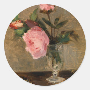 Peonies Berthe Morisot Fine Art Classic Round Sticker