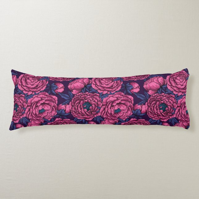 Peonies Body Pillow (Front)