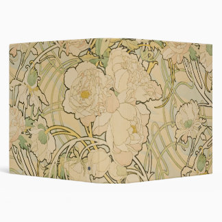 Peonies by Alphonse Mucha, Vintage Art Nouveau Binder