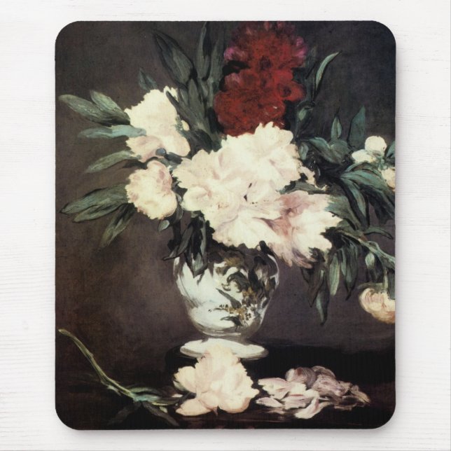 Peonies by Edouard Manet Mouse Pad (Front)