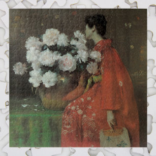 Peonies by William Merritt Chase, Vintage Fine Art Jigsaw Puzzle