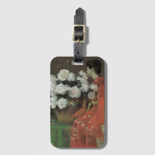 Peonies by William Merritt Chase, Vintage Fine Art Luggage Tag