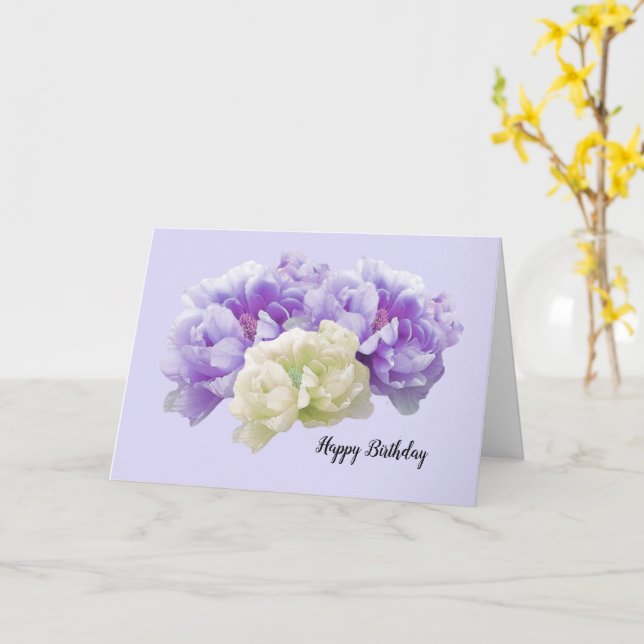 Peonies Carte d'anniversaire (Fleur jaune)