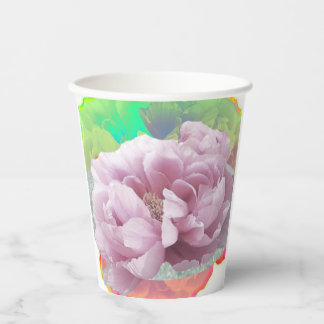 Peonies Colorful Paper Cups