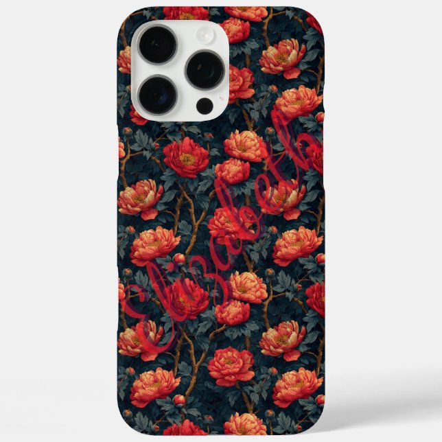 Peonies Custom Name Iphone Case For Thank You Gift (Back)