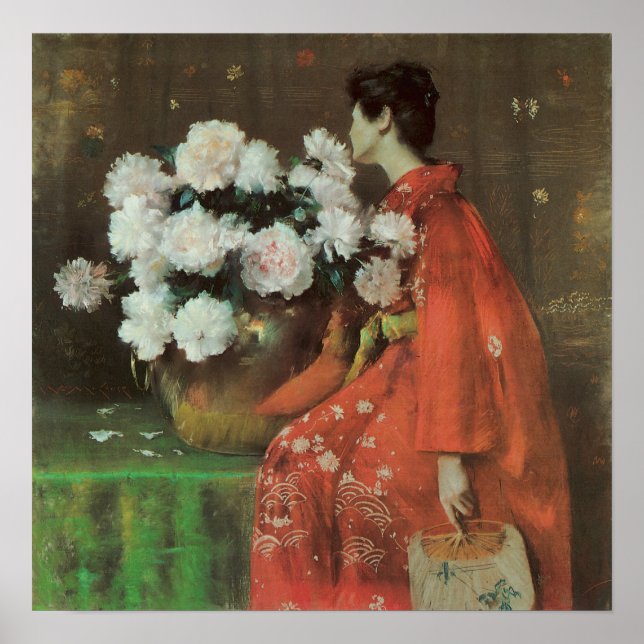 Peonies de William Merritt Chase Poster (Devant)