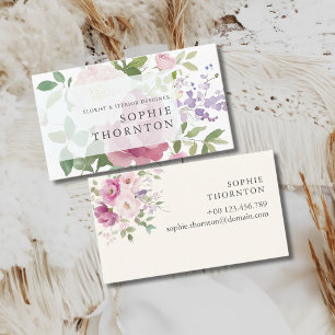 Peonies elegant business card
