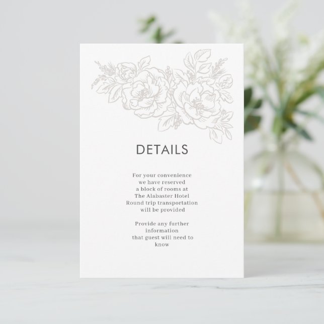 Peonies elegant flower corner enclosure card (Standing Front)