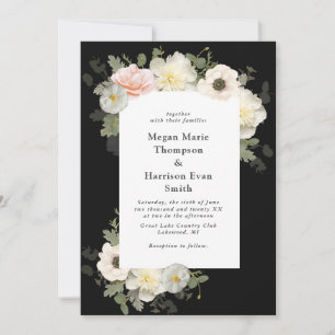 Peonies et Anémones Faire-part de mariage en fleur