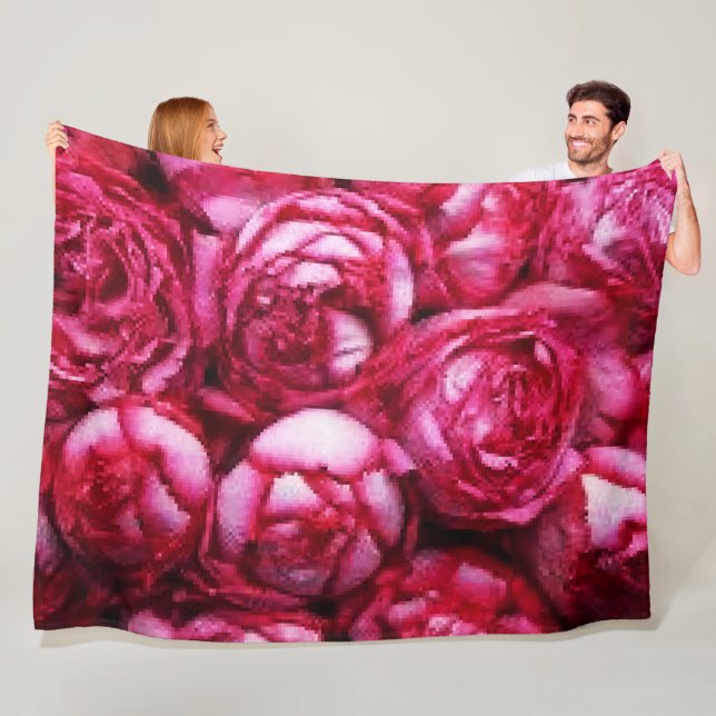 Peonies  fleece blanket (In Situ)