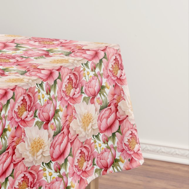 Peonies Floral Cotton Tablecloth (In Situ)