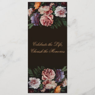 Peonies Floral Painting 3 Funeral Announcement