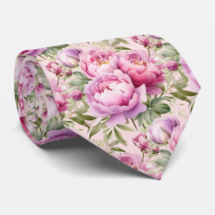 Peonies Floral Peony Flowers Tie