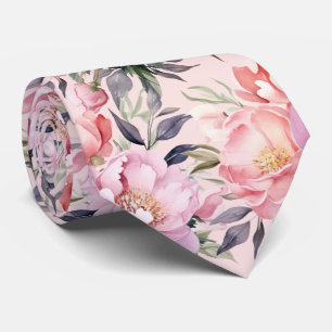 Peonies Floral Peony Flowers Tie