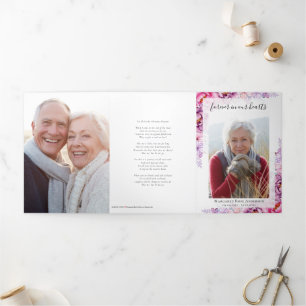 Peonies Floral Photo Memorial Card