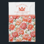 Peonies Floral Pink Orange | Queen of the kitchen Kitchen Towel<br><div class="desc">Add a touch of charm to your kitchen with this Queen of the Kitchen towel featuring a beautiful pink and orange peonies floral design. Perfect for everyday use,  it combines style and functionality while enhancing your kitchen decor. Ideal for home chefs or as a thoughtful gift for any occasion.</div>