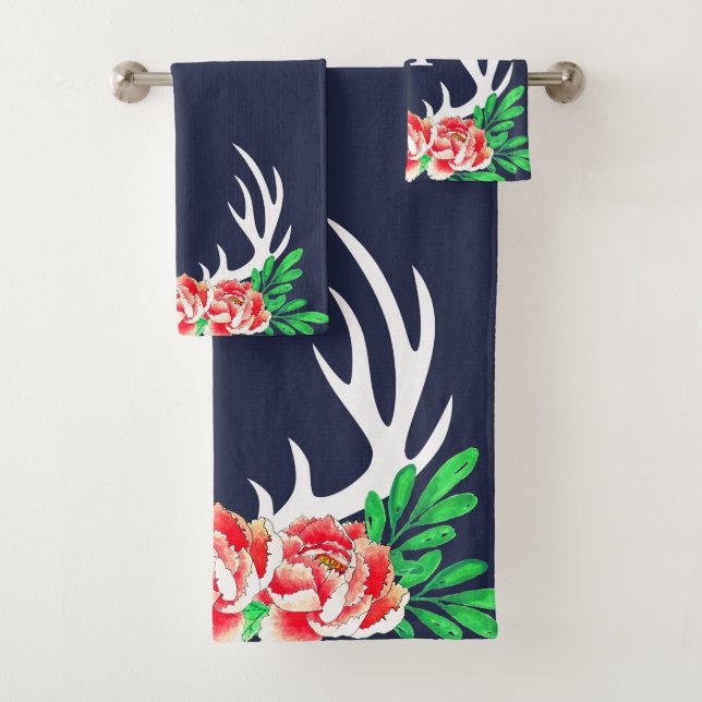 Peonies florales branchées & Antlers de cerfs (En situation)