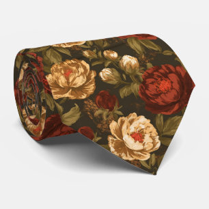 Peonies Flower Bride Father Boho Wedding Tie