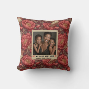 Peonies Flower First Time Mom Apartment Tropical Throw Pillow
