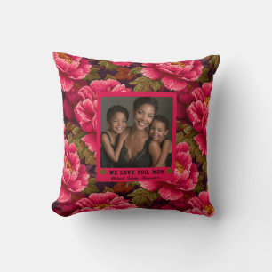 Peonies Flower Happy Birthday Mama Classic Throw Pillow