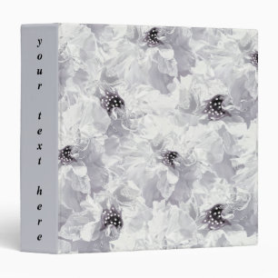 Peonies, grey and white, floral, white flowers binder