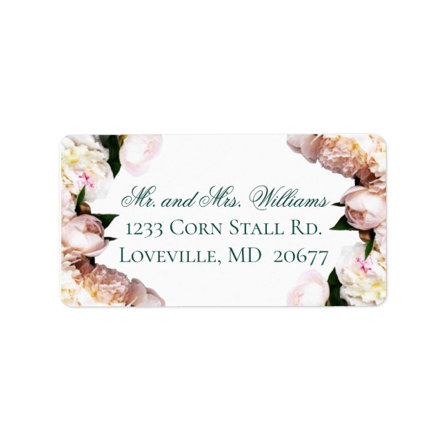 Peonies in Paris Return Address Labels (Front)
