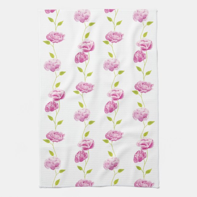 Peonies in the Orangery Kitchen Towel (Vertical)