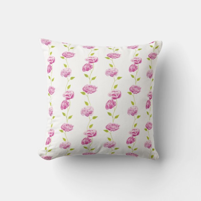Peonies in the Orangery Throw Pillow (Front)