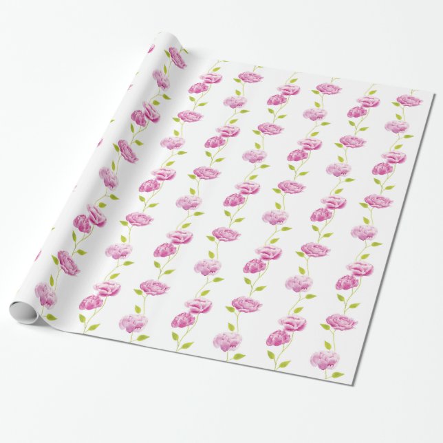 Peonies in the Orangery Wrapping Paper (Unrolled)