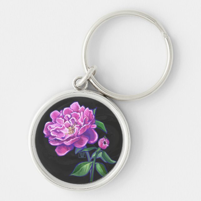 Peonies Keychain (Front)