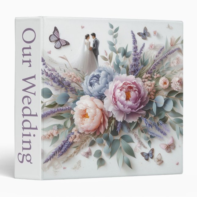 Peonies, Lavender and Butterflies Binder (Front/Spine)