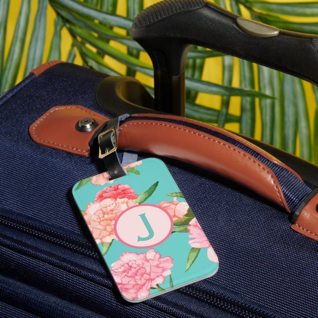 Peonies  luggage tag (Front Insitu 1)
