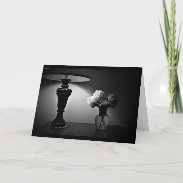 Peonies - noir, card (Front)