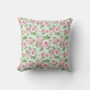 Peonies Outdoor Throw Pillow