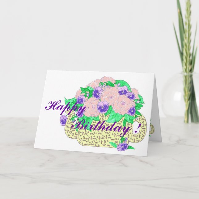 Peonies & Pansies Invitation (Front)