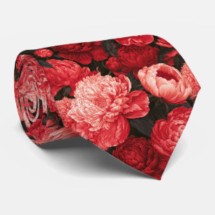 Peonies Pattern Brother Countryside Wedding Tie