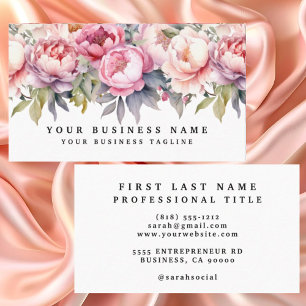 Peonies Peony Flowers Business Cards