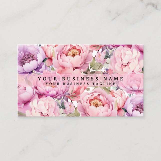 Peonies Peony Flowers Carte de visite (Devant)