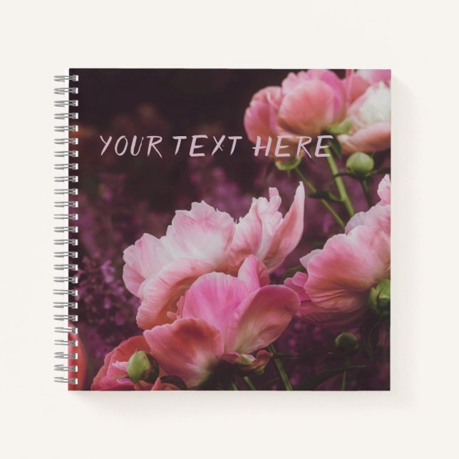 Peonies Personalized Scrapbook Notebook (Front)