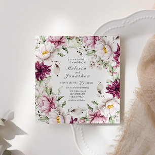 Peonies Pink Burgundy Floral Wedding