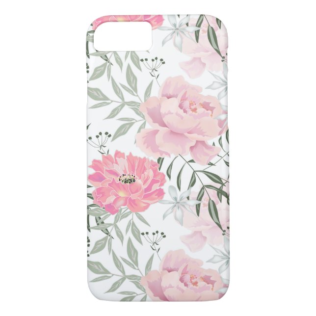 Peonies pink rose flowers  Case-Mate iPhone case (Back)